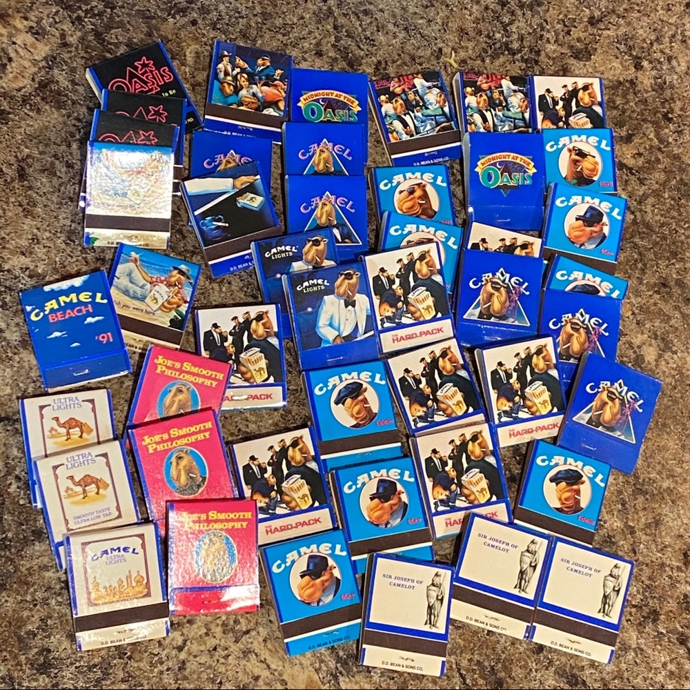 46 packs of camel matches variety of multiples vtg